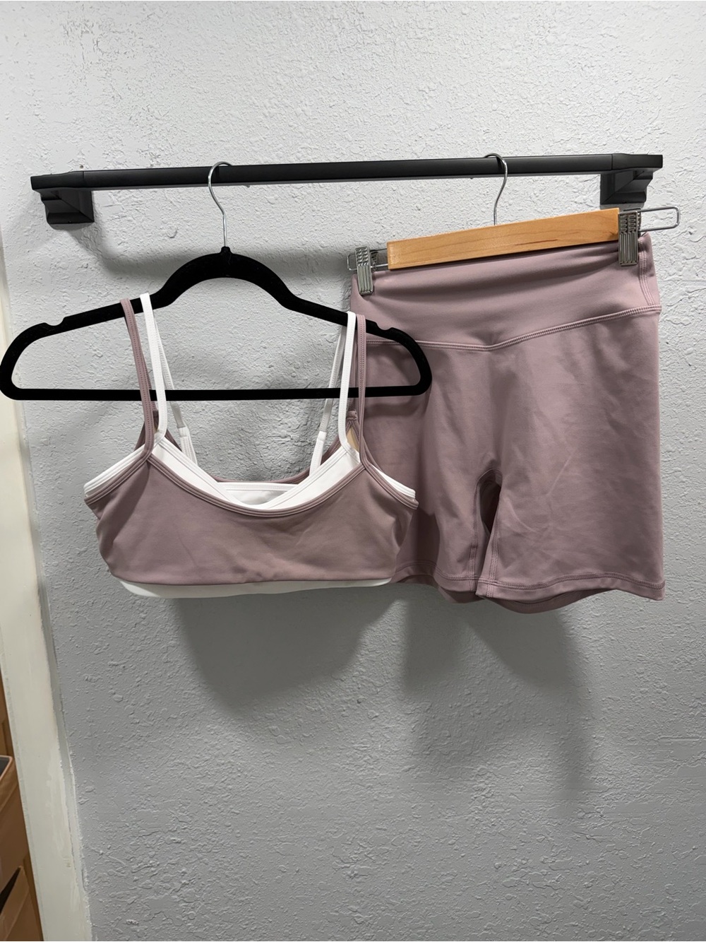 Liaison the label mauve bridge shorts and double layer bra size medium